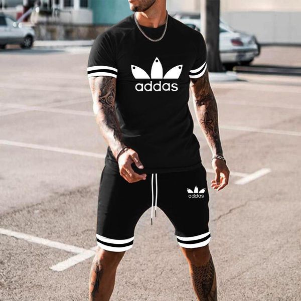 men's tracksuits t-shirt + shorts suit summer breathable casual running fashion harajuku print sports 2021, Gray 
men's tracksuits t-shirt + shorts suit summer breathable casual running fashion harajuku print sports 2021, Gray