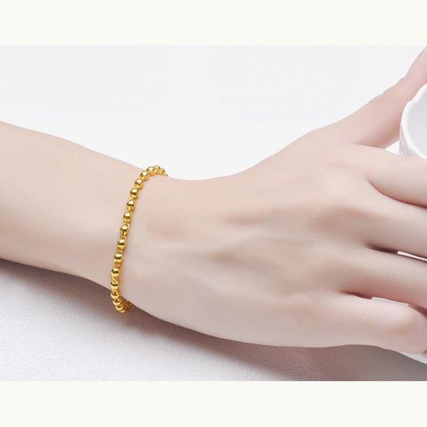 charm bracelets 24 k pure gold color 4mm / 5mm 6mm ball beads bracelet jewelry for women pulseira feminia, Golden;silver
charm bracelets 24 k pure gold color 4mm / 5mm 6mm ball beads bracelet jewelry for women pulseira feminia, Golden;silver