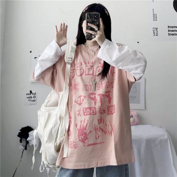 beginning the autumn korean version of japanese alphabet graffiti imprint sew fake seam two loose long-sleeve women's t-shirts hy30, White
beginning the autumn korean version of japanese alphabet graffiti imprint sew fake seam two loose long-sleeve women's t-shirts hy30, White