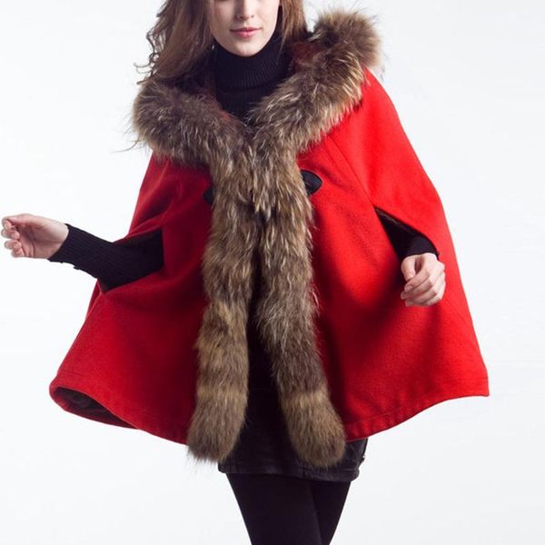 women's wool & blends papaya milk autumn winter women fur collar cloak shawl coats casual warm soft loose plus size mid-length female o, Black
women's wool & blends papaya milk autumn winter women fur collar cloak shawl coats casual warm soft loose plus size mid-length female o, Black