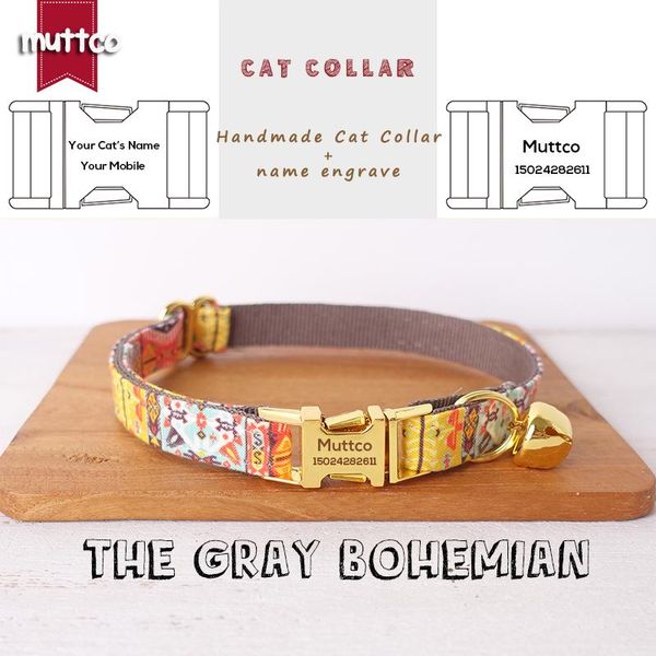 cat collars & leads muttco retail handmade engraved metal buckle collar for the gray bohemian design 2 sizes ucc051b
cat collars & leads muttco retail handmade engraved metal buckle collar for the gray bohemian design 2 sizes ucc051b