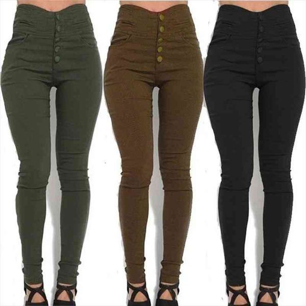 fashion womens high waist skinny stretch pencil pants slim fit trousers stylish female black army green brown button long pants, Black;white
fashion womens high waist skinny stretch pencil pants slim fit trousers stylish female black army green brown button long pants, Black;white