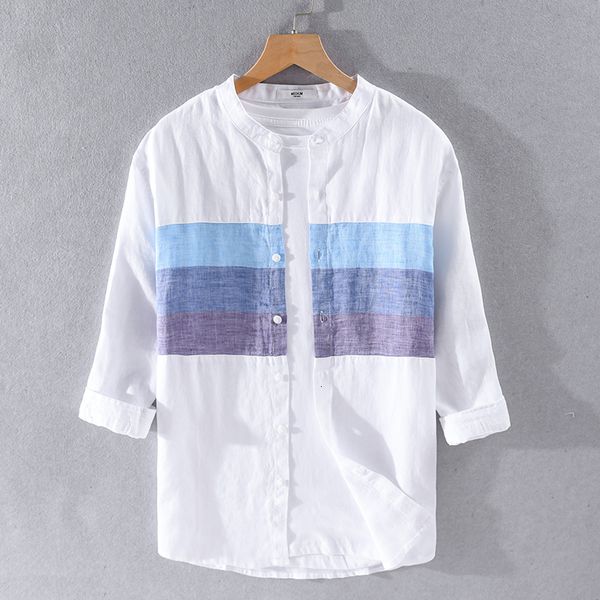 2021 new breathable pure linen three-quarter sleeved stitching shirts brand fashion comfortable shirt for men casual stand collar s5fr, White;black
2021 new breathable pure linen three-quarter sleeved stitching shirts brand fashion comfortable shirt for men casual stand collar s5fr, White;black
