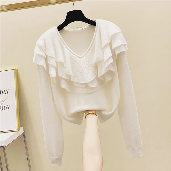 2021 autumn female knitted-out sweater frilly with low-cut, casual loose jumper soft new design sweet cut-off shirts 8esl, White;black
2021 autumn female knitted-out sweater frilly with low-cut, casual loose jumper soft new design sweet cut-off shirts 8esl, White;black