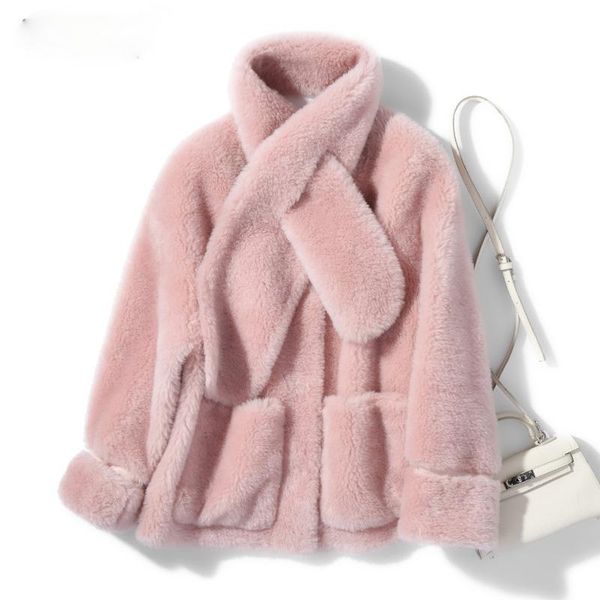 women's fur & faux 2021 autumn winter real wool coat lady genuine turn-down collar sheep shearling jackets female thick warm outerwear, Black
women's fur & faux 2021 autumn winter real wool coat lady genuine turn-down collar sheep shearling jackets female thick warm outerwear, Black