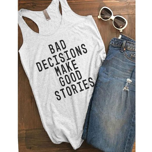 bad decisions make good stories tank fashion summer sleeveless tumblr slogan funny vest shirt casual women gym workout tanks, White
bad decisions make good stories tank fashion summer sleeveless tumblr slogan funny vest shirt casual women gym workout tanks, White