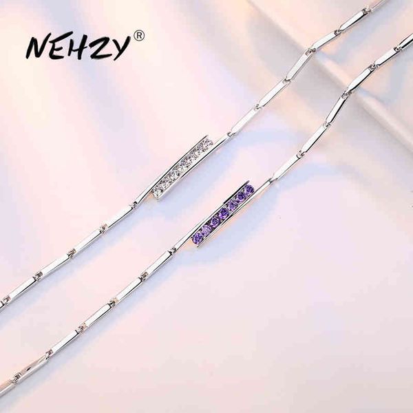 nehzy 925 sterling silver new jewelry fashion woman purple cubic zirconia retro simple bracelet length 20cm, Golden;silver
nehzy 925 sterling silver new jewelry fashion woman purple cubic zirconia retro simple bracelet length 20cm, Golden;silver