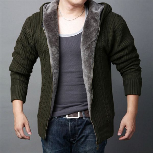 the winter hooded men's cashmere sweater plus thick coarse wool knitted cardigan pure warm coat gyhm, White;black
the winter hooded men's cashmere sweater plus thick coarse wool knitted cardigan pure warm coat gyhm, White;black