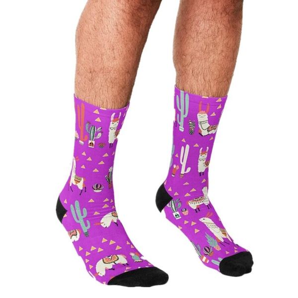 men's socks funny happy llama purple desert pattern printed hip hop men cute boys street style crazy for, Black
men's socks funny happy llama purple desert pattern printed hip hop men cute boys street style crazy for, Black