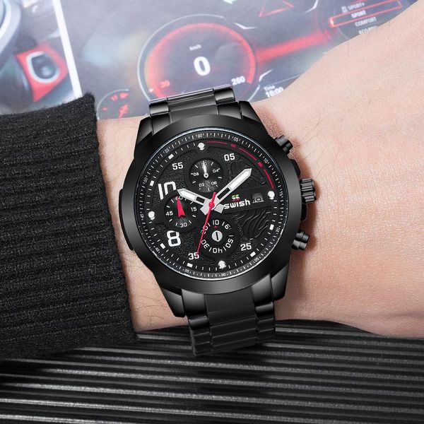 wristwatches swish men's 2021 fashion stainless steel sports clock men date chronograph military watch quartz relogio masculino, Slivery;brown
wristwatches swish men's 2021 fashion stainless steel sports clock men date chronograph military watch quartz relogio masculino, Slivery;brown