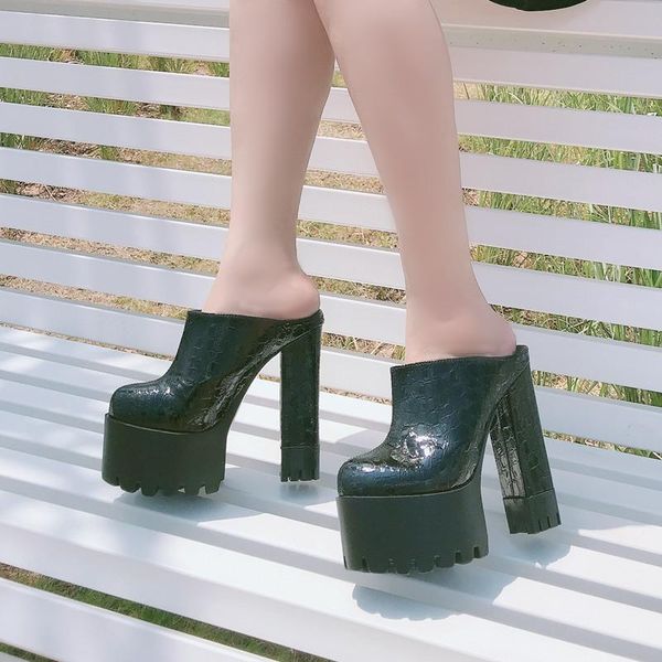 dress shoes baotou semi-slippers women's outer wear thick-heeled thick-soled ultra-high-heeled leather slippers 2021 spring and summer, Black
dress shoes baotou semi-slippers women's outer wear thick-heeled thick-soled ultra-high-heeled leather slippers 2021 spring and summer, Black