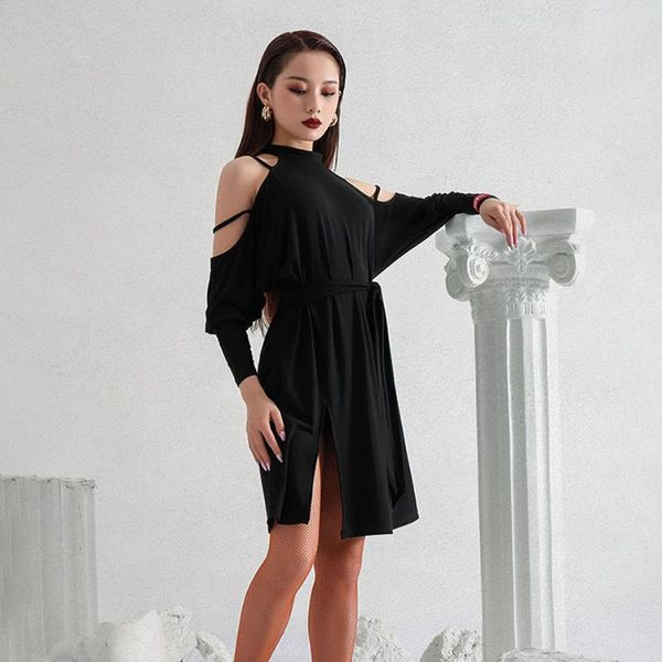 stage wear 2021 bare shoulder and callor design latin dance dress dancing performance women ballroom samba tango l9698, Black;red
stage wear 2021 bare shoulder and callor design latin dance dress dancing performance women ballroom samba tango l9698, Black;red