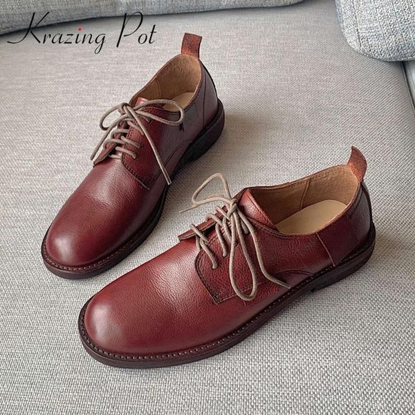 krazing pot new genuine leather round toe med heel preppy style young lady streetwear leisure cross-tied fashion women pumps l09, Black
krazing pot new genuine leather round toe med heel preppy style young lady streetwear leisure cross-tied fashion women pumps l09, Black
