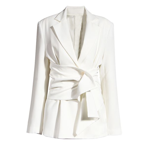 autumn elegant white single breasted blazer women notched long sleeve slim woman jacket with sashes wxqh, White;black
autumn elegant white single breasted blazer women notched long sleeve slim woman jacket with sashes wxqh, White;black