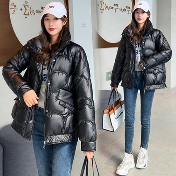women glossy warm down coats winter fashion trend thicken stand neck loose puff jacket designer wholesale female casual bread puffer jackets, Black
women glossy warm down coats winter fashion trend thicken stand neck loose puff jacket designer wholesale female casual bread puffer jackets, Black