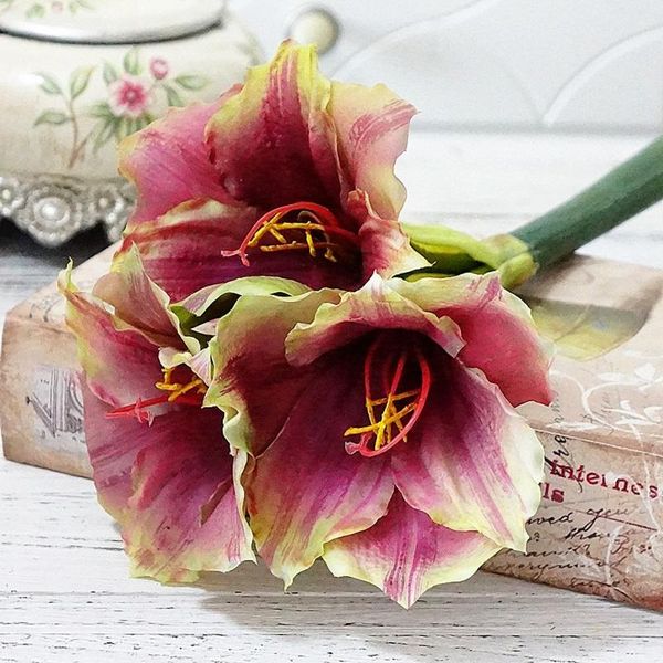 decorative flowers & wreaths 3 heads artificial soft plastic feel lily red flower home living room wedding pography diy office decoration
decorative flowers & wreaths 3 heads artificial soft plastic feel lily red flower home living room wedding pography diy office decoration