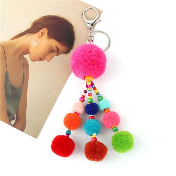 pompon tassel key chain bohemian colored wooden beads for women summer bag hanging jewelry, Silver
pompon tassel key chain bohemian colored wooden beads for women summer bag hanging jewelry, Silver