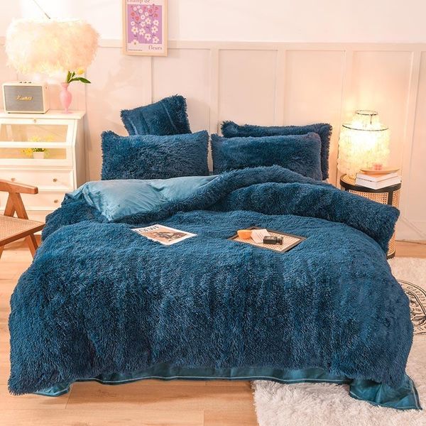 bedding sets luxury fluffy long plush set for winter soft faux fur shaggy velvet duvet cover ab side quilt sheet pillowcase 
bedding sets luxury fluffy long plush set for winter soft faux fur shaggy velvet duvet cover ab side quilt sheet pillowcase