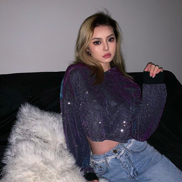 women's hoodies & sweatshirts drop casual glitter crop sweatshirt autumn long sleeve loose women harajuku korean sweat shirt party club, Black
women's hoodies & sweatshirts drop casual glitter crop sweatshirt autumn long sleeve loose women harajuku korean sweat shirt party club, Black