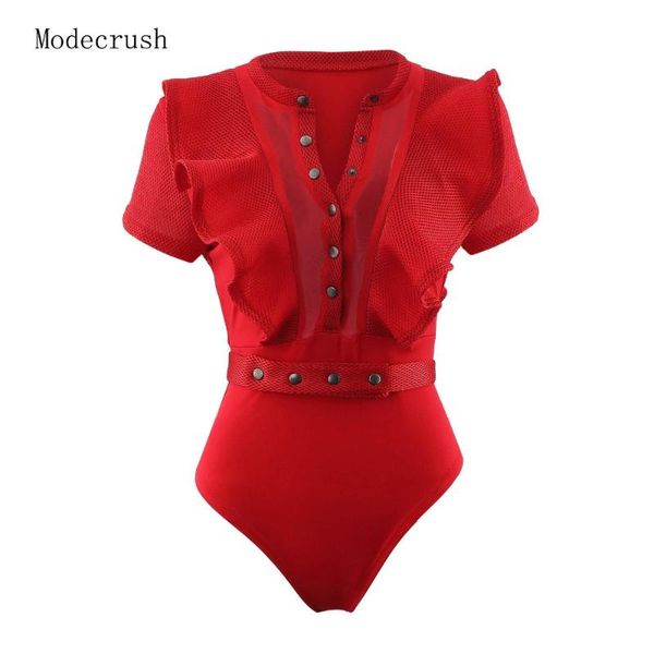 women's jumpsuits & rompers modecrush women mesh bodysuit ruffles single breasted bodycon jumpsuit with belt short sleeve transparent r, Black;white
women's jumpsuits & rompers modecrush women mesh bodysuit ruffles single breasted bodycon jumpsuit with belt short sleeve transparent r, Black;white
