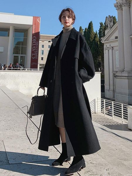 medium length black woolen coat women's 2021 winter korean style hepburn thick fashion classic cashmere casaco feminino wool & blends
medium length black woolen coat women's 2021 winter korean style hepburn thick fashion classic cashmere casaco feminino wool & blends