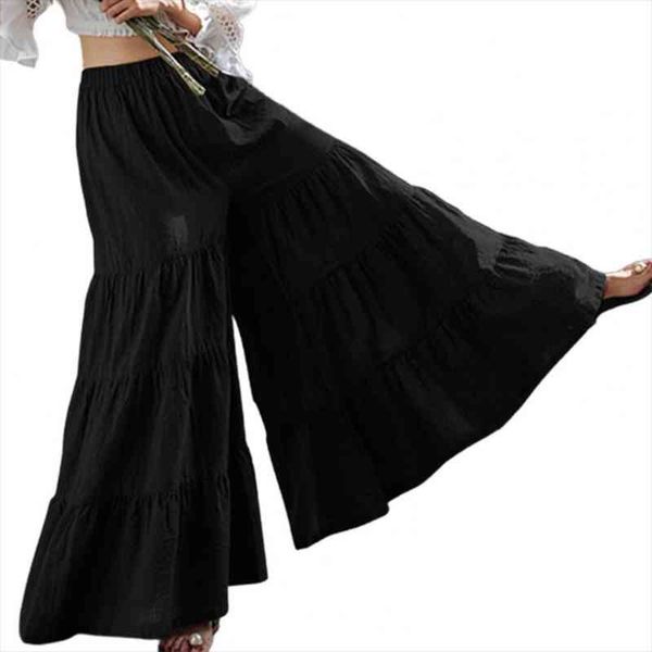 vintage womens wide leg trousers skirt ankle-length sliced craft casual elastic waist layered female plus size turnip pants, Black;white
vintage womens wide leg trousers skirt ankle-length sliced craft casual elastic waist layered female plus size turnip pants, Black;white