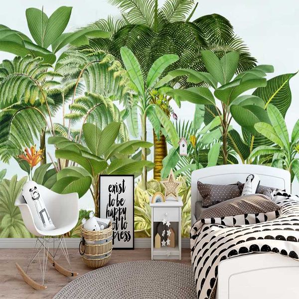 wallpapers milofi 3d custom wallpaper tropical rainforest plantain coconut tree