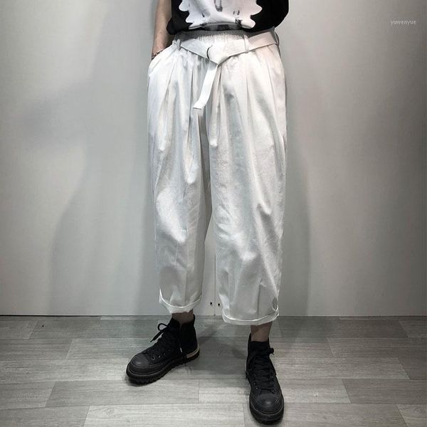 men's pants summer thin trendy pure white loose and slightly broken straight belt capris harajuku simple wide leg harlan, Black
men's pants summer thin trendy pure white loose and slightly broken straight belt capris harajuku simple wide leg harlan, Black
