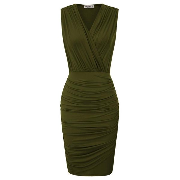 casual dresses women's pencil dress sleeveless v-neck pleated ruched hips-wrapped girls, Black;gray
casual dresses women's pencil dress sleeveless v-neck pleated ruched hips-wrapped girls, Black;gray
