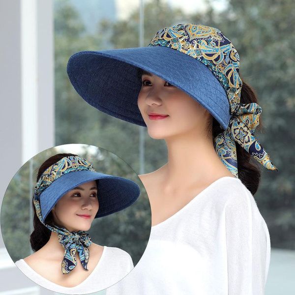 wide brim hats women summer sun protection floral print ribbon large beach caps foldable visor fishing fisherman hat, Blue;gray
wide brim hats women summer sun protection floral print ribbon large beach caps foldable visor fishing fisherman hat, Blue;gray