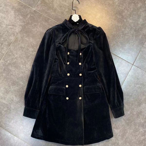 2021 spring fresh arrivals solid collar of foot long sleeve high waist hollow chest out double line button dress 5zga, Black;gray
2021 spring fresh arrivals solid collar of foot long sleeve high waist hollow chest out double line button dress 5zga, Black;gray