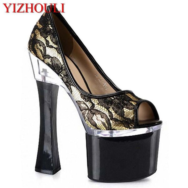 dress shoes 17-18 cm square heel fishmouth model runway shoes, net cloth vamp pole dance performance single, Black
dress shoes 17-18 cm square heel fishmouth model runway shoes, net cloth vamp pole dance performance single, Black