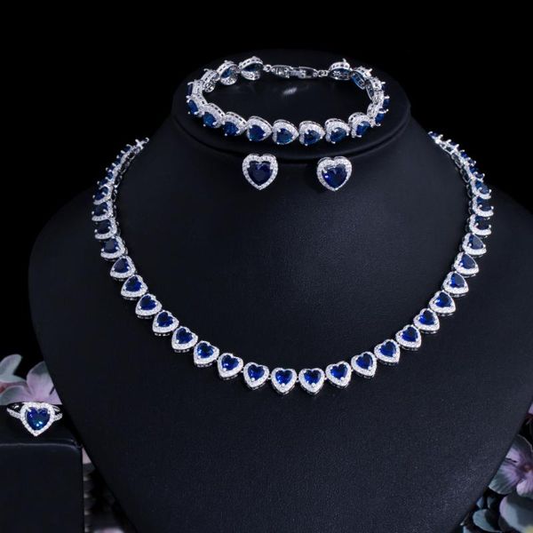 earrings & necklace cwwzircons 4pcs luxury african cubic zirconia royal blue heart shape bridal wedding jewelry sets for women party collect, Silver
earrings & necklace cwwzircons 4pcs luxury african cubic zirconia royal blue heart shape bridal wedding jewelry sets for women party collect, Silver