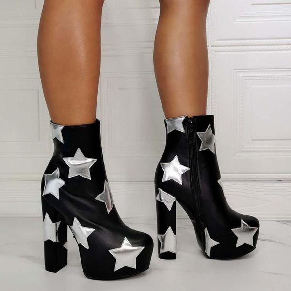 boots brand design chic cool big size 43 platform stars extreme high heels party ankle booties women shoes female, Black
boots brand design chic cool big size 43 platform stars extreme high heels party ankle booties women shoes female, Black