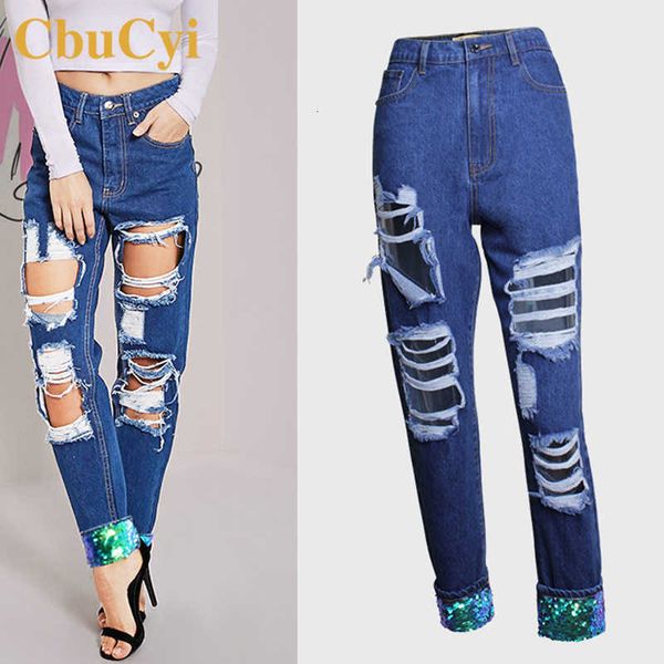 cbucyi plus size bf style jeans women denim pants mid waist sequined cuffs hole jeans trousers female loose straight denim pant, Blue
cbucyi plus size bf style jeans women denim pants mid waist sequined cuffs hole jeans trousers female loose straight denim pant, Blue