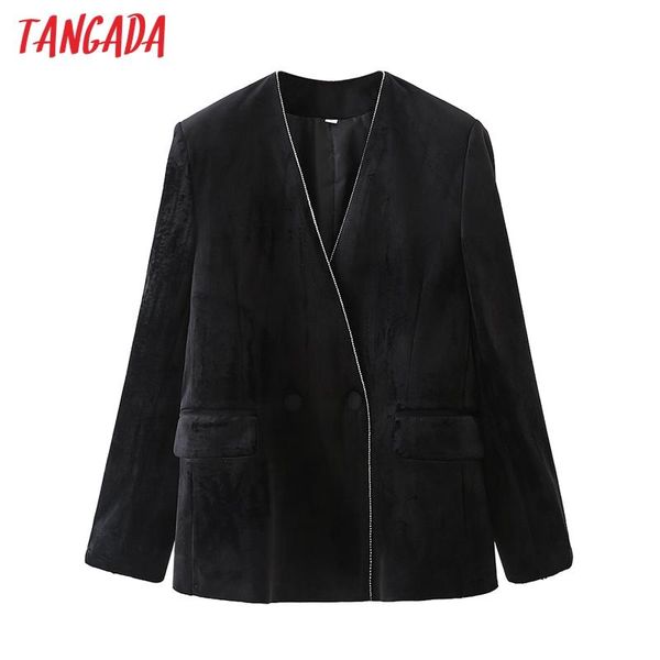 tangada women solid black beading velvet blazer coat vintage 2021 fashion female casual chic da38, White;black
tangada women solid black beading velvet blazer coat vintage 2021 fashion female casual chic da38, White;black
