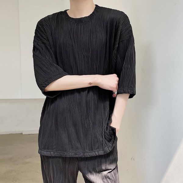 men's tracksuits crumpled shoulders five-point sleeve t-shirt casual pants trousers men's pleated half-sleeved shirt two-piece suit, Gray
men's tracksuits crumpled shoulders five-point sleeve t-shirt casual pants trousers men's pleated half-sleeved shirt two-piece suit, Gray