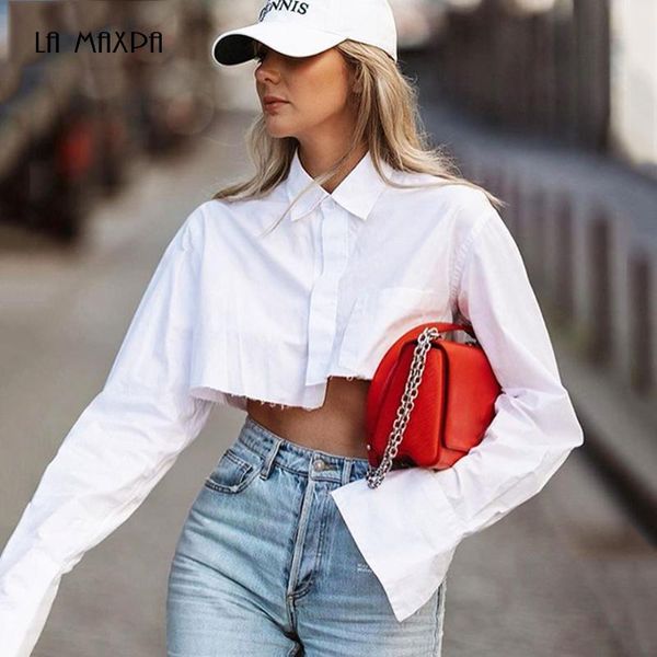 office crop women blouses turn down collar white shirt flare sleeve blouse female autumn streetwear 2021 fashion
office crop women blouses turn down collar white shirt flare sleeve blouse female autumn streetwear 2021 fashion