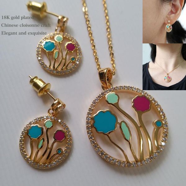 earrings & necklace exquisite floral enamel jewelry set women chinese cloisonne flower jewellery engagment gift, Silver
earrings & necklace exquisite floral enamel jewelry set women chinese cloisonne flower jewellery engagment gift, Silver
