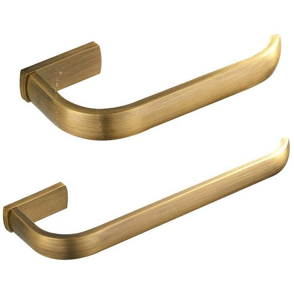 2pc bathroom accessories set - towel ring and toilet roll holder antique brass wall mounted, brushed bronze
2pc bathroom accessories set - towel ring and toilet roll holder antique brass wall mounted, brushed bronze