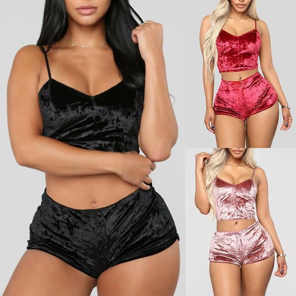 velvet 2 piece outfit strap crop shorts set elastic short pants suit lingerie sets ropa interior pyjamas women pijama, Black;red
velvet 2 piece outfit strap crop shorts set elastic short pants suit lingerie sets ropa interior pyjamas women pijama, Black;red