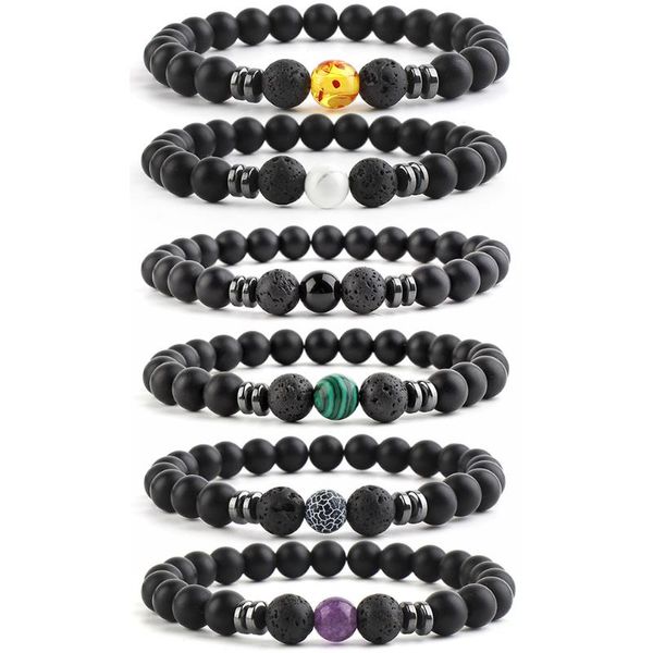 link, chain yoga bracelet men's women's elastic rope natural stone energy jewelry couple bangle health care handmade beaded, Black
link, chain yoga bracelet men's women's elastic rope natural stone energy jewelry couple bangle health care handmade beaded, Black