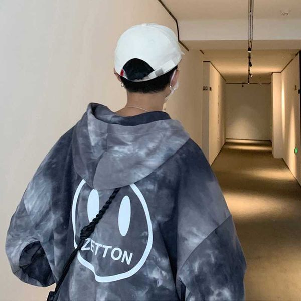 tie dyed sweater men's hooded spring and hip hop loose trend versatile couple's autumn jacket2021, Black
tie dyed sweater men's hooded spring and hip hop loose trend versatile couple's autumn jacket2021, Black
