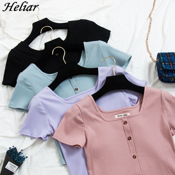 2021 new square collar knitting with buttons cotton ladiessolid short sleeve t-shirts summer women ydkd, White
2021 new square collar knitting with buttons cotton ladiessolid short sleeve t-shirts summer women ydkd, White