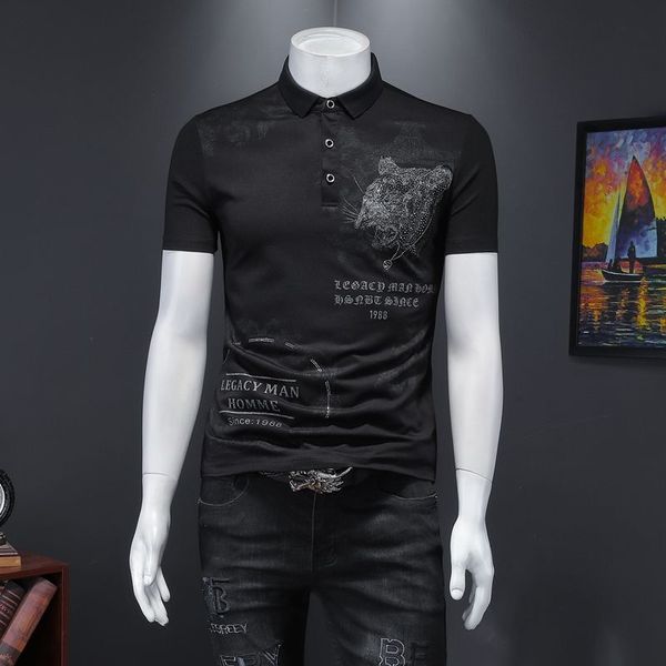 tiger head drilling 2021 spring summer new mens lapel shirt short sleeve embroidery trendy men polo camisa black ulfe, White;black
tiger head drilling 2021 spring summer new mens lapel shirt short sleeve embroidery trendy men polo camisa black ulfe, White;black