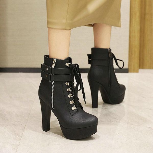 boots sianie tianie 2021 winter punk goth lace-up zipper round toe platform thick 12cm high heels womens warm ankle big size 50, Black
boots sianie tianie 2021 winter punk goth lace-up zipper round toe platform thick 12cm high heels womens warm ankle big size 50, Black