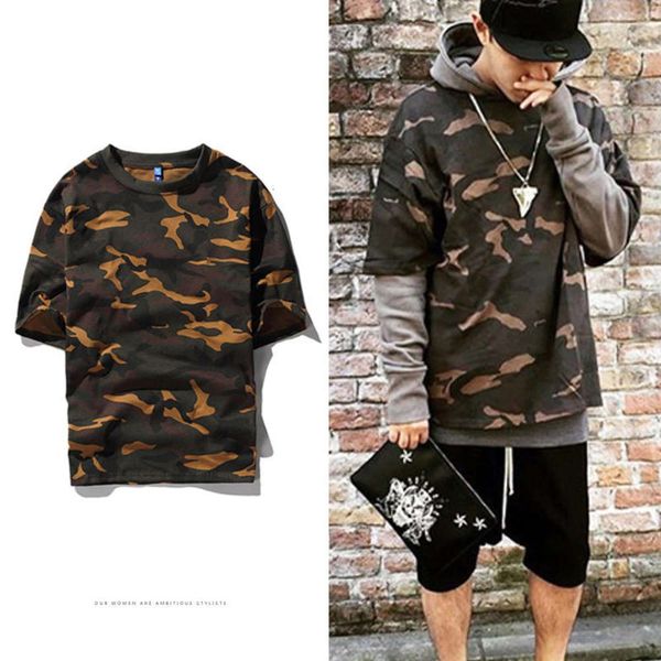 summer hip hop guochao 5-sleeve loose oversize men's camouflage short sleeve t-shirt, White;black
summer hip hop guochao 5-sleeve loose oversize men's camouflage short sleeve t-shirt, White;black