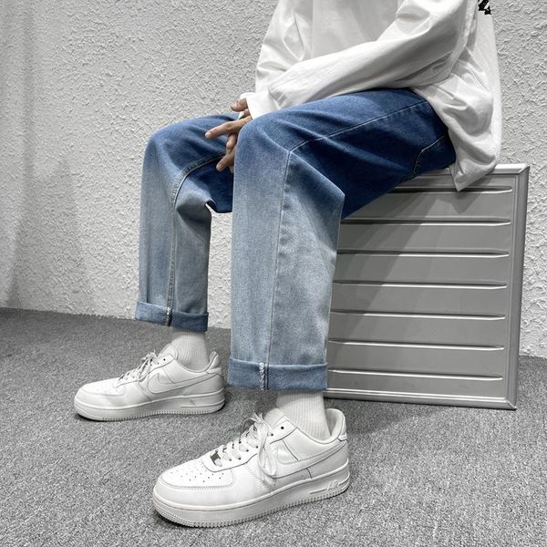 men's jeans men pants slim fit distressed denim for mens street wear hip hop baggy gradient, Blue
men's jeans men pants slim fit distressed denim for mens street wear hip hop baggy gradient, Blue