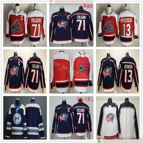 2021 reverse retro columbus blue jackets hockey 71 nick foligno 13 cam atkinson blank jerseys blue red white men women youth kids, Black;red 
2021 reverse retro columbus blue jackets hockey 71 nick foligno 13 cam atkinson blank jerseys blue red white men women youth kids, Black;red