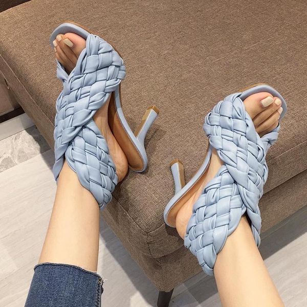 sandals woven cross straps women high heel slippers female dress shoes square toe slides 2021 brand 8 colors size 35-42, Black
sandals woven cross straps women high heel slippers female dress shoes square toe slides 2021 brand 8 colors size 35-42, Black